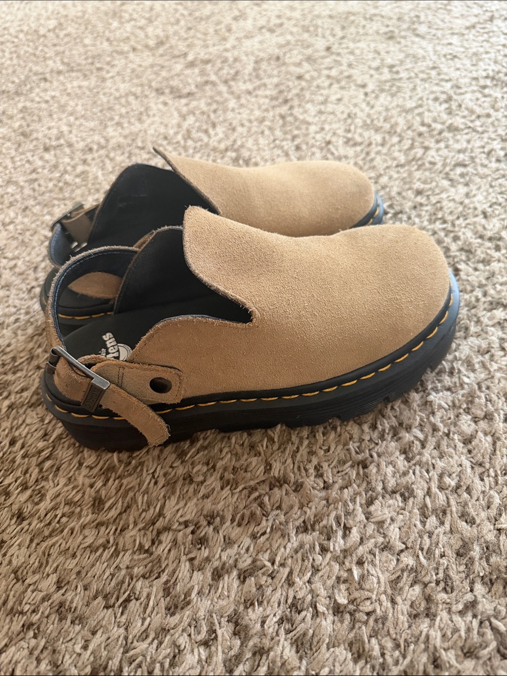 Dr. Martens Zeebag Suede Casual Slingback Platform Mules